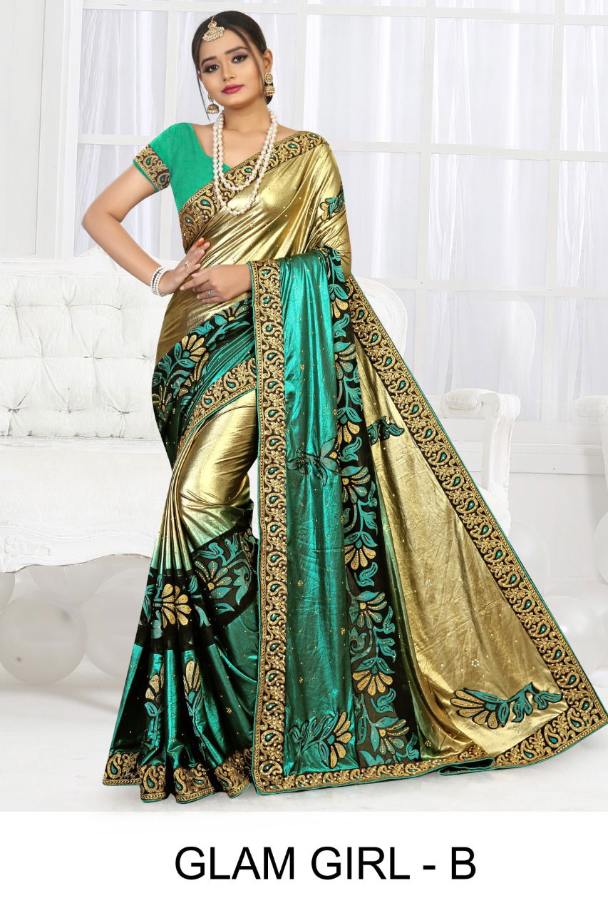 Ronisha Glam Girl Latest Fancy Designer Heavy Diamond Latest Saree Collection